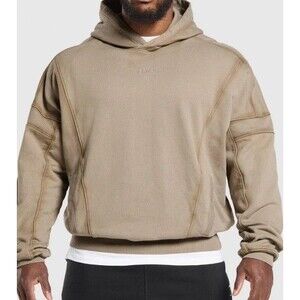 Gymshark  Mens Lifting Club Beige  Pullover Athletic Hoodie  Cotton Sz M